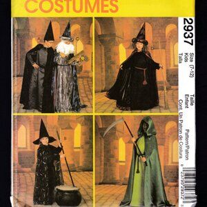 2000 McCall's Pattern Kid's Sz 7-12 #2937 costume witch wizard reaper Uncut FF